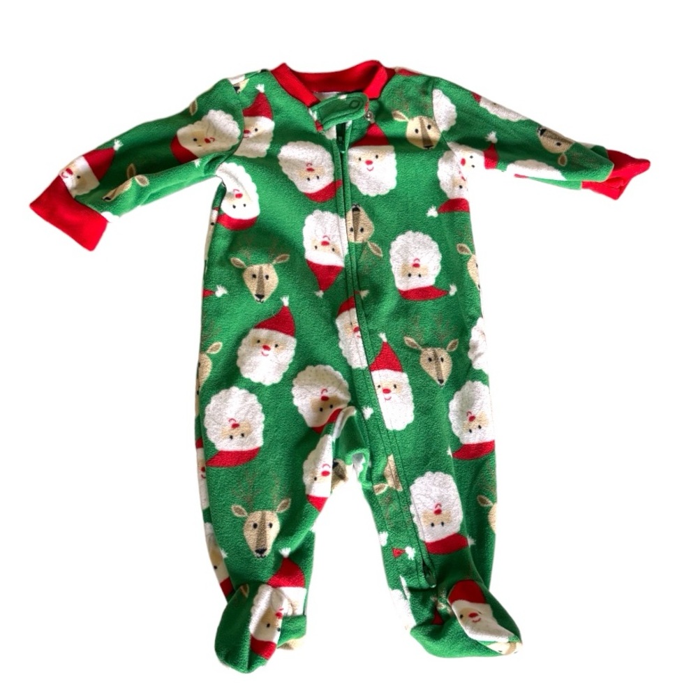 Carter's Infant Unisex Christmas Fleece Zipper Blanket Santa Newborn Size 3M